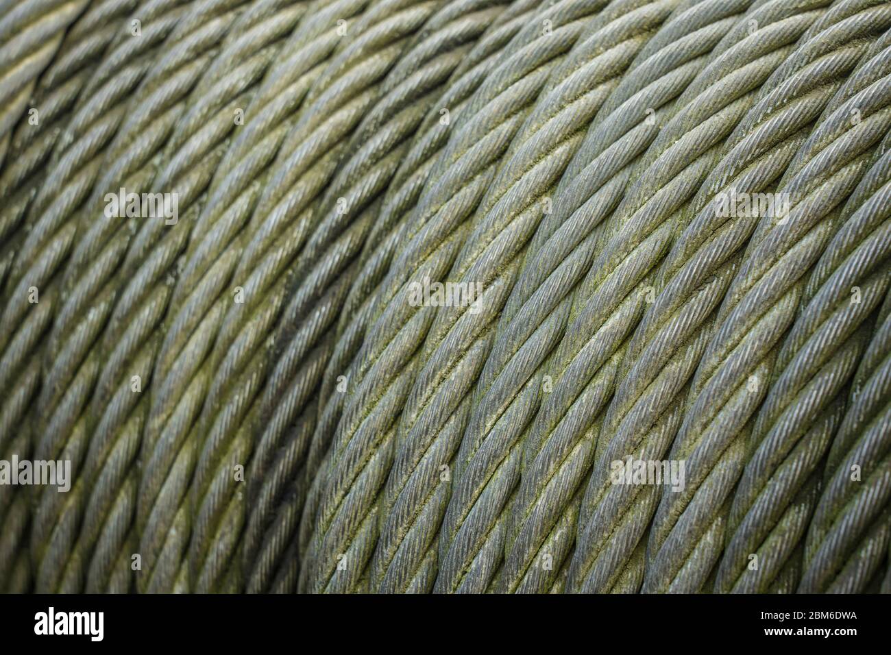 Weathered steel rope on a winch drum Stock Photo Alamy