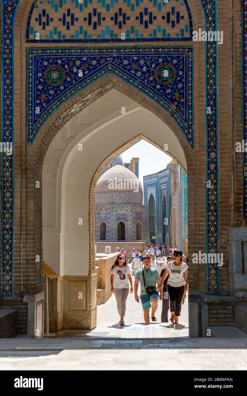 Shahi Zinda Nekropole, Samarkand, Usbekistan Stock Photo