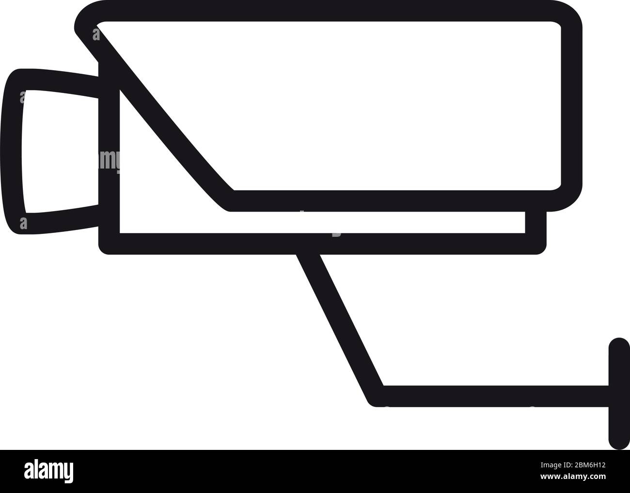 security camera icon over white background, line style, vector ...