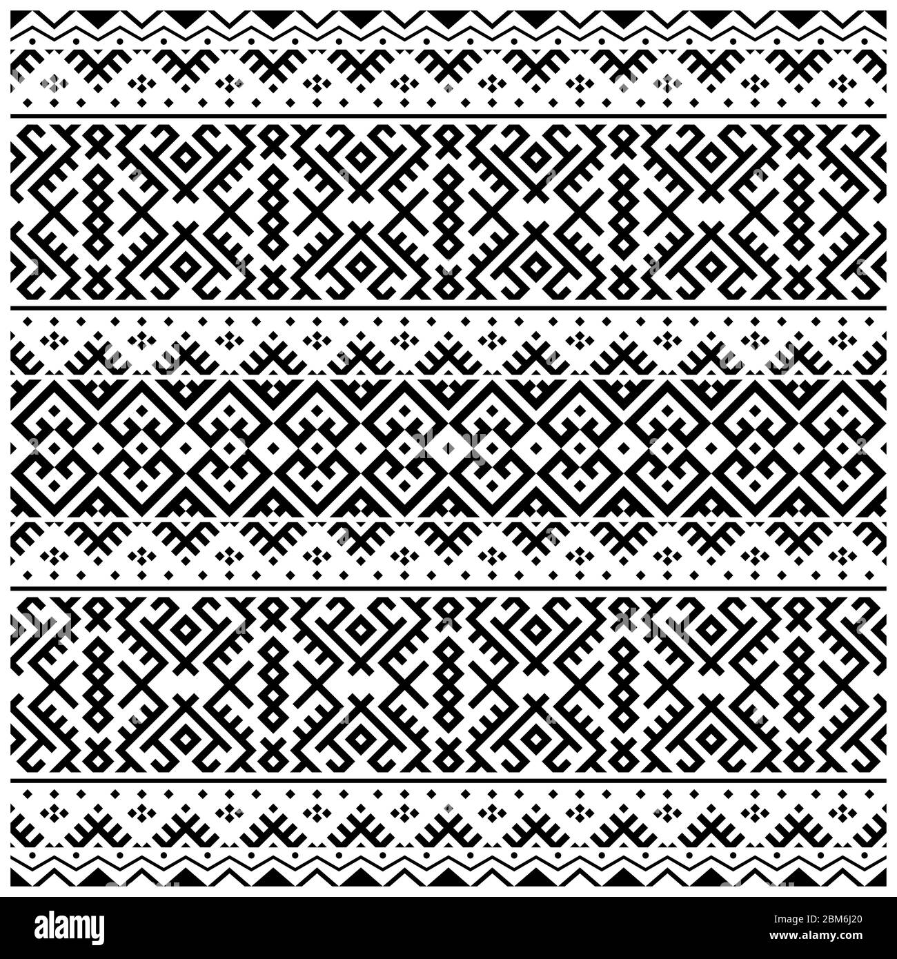 Ikat Ethnic pattern in monochrome color or black and white. Aztec ...