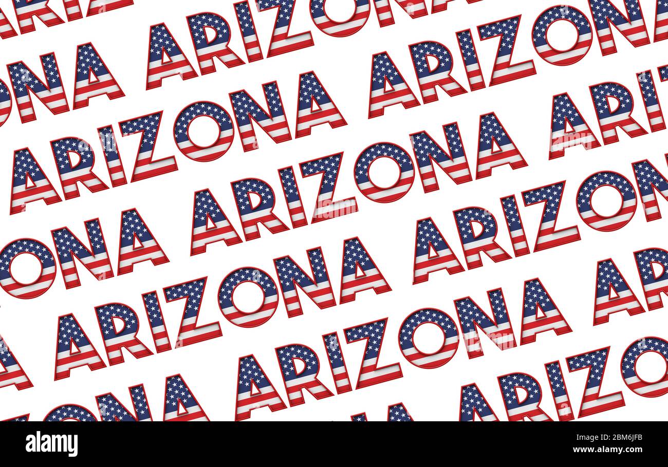 Arizona USA state stars and stripes background. 3D Rendering Stock Photo