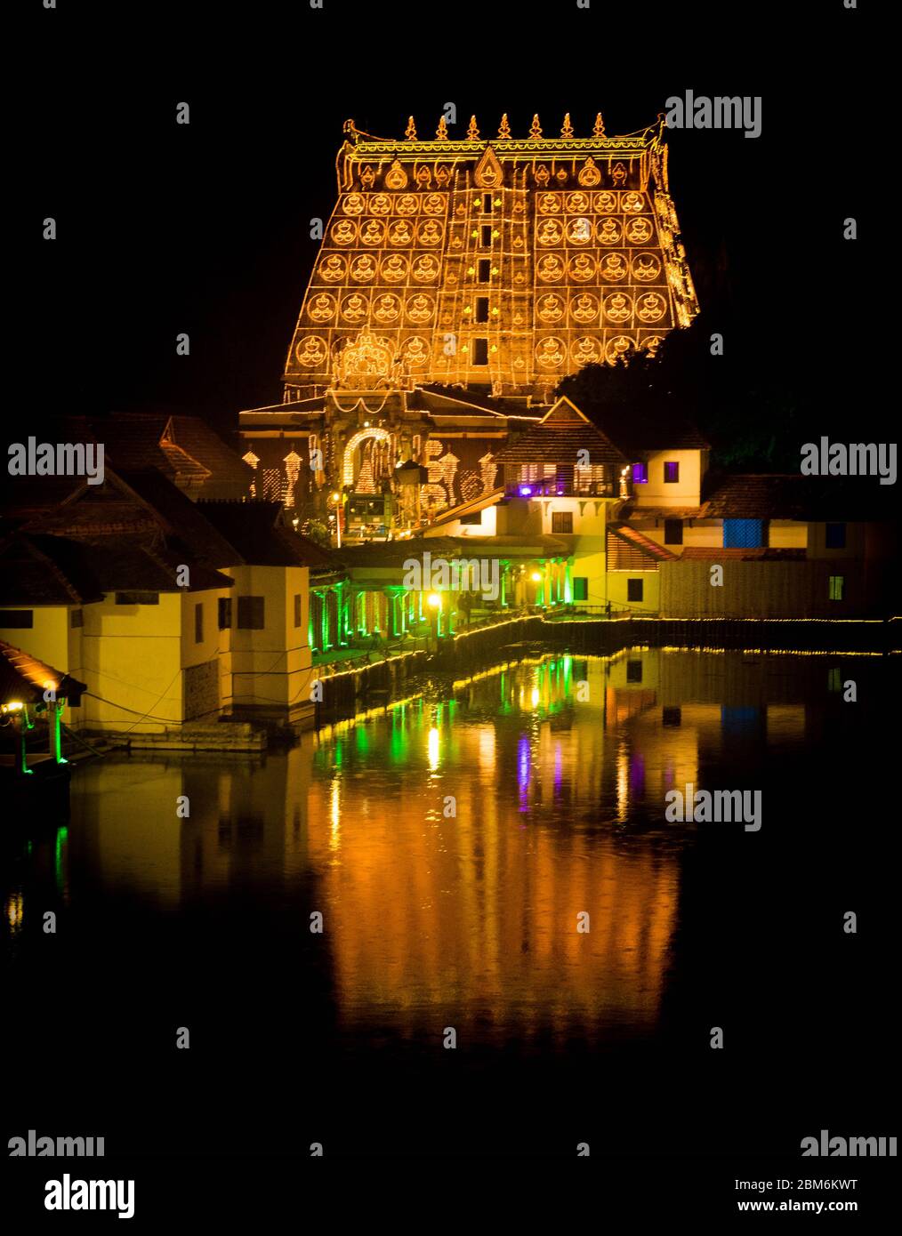 This event of decorating the temple with lights is held once in six years as the culminating ritual of Murajapam, Stock Photo