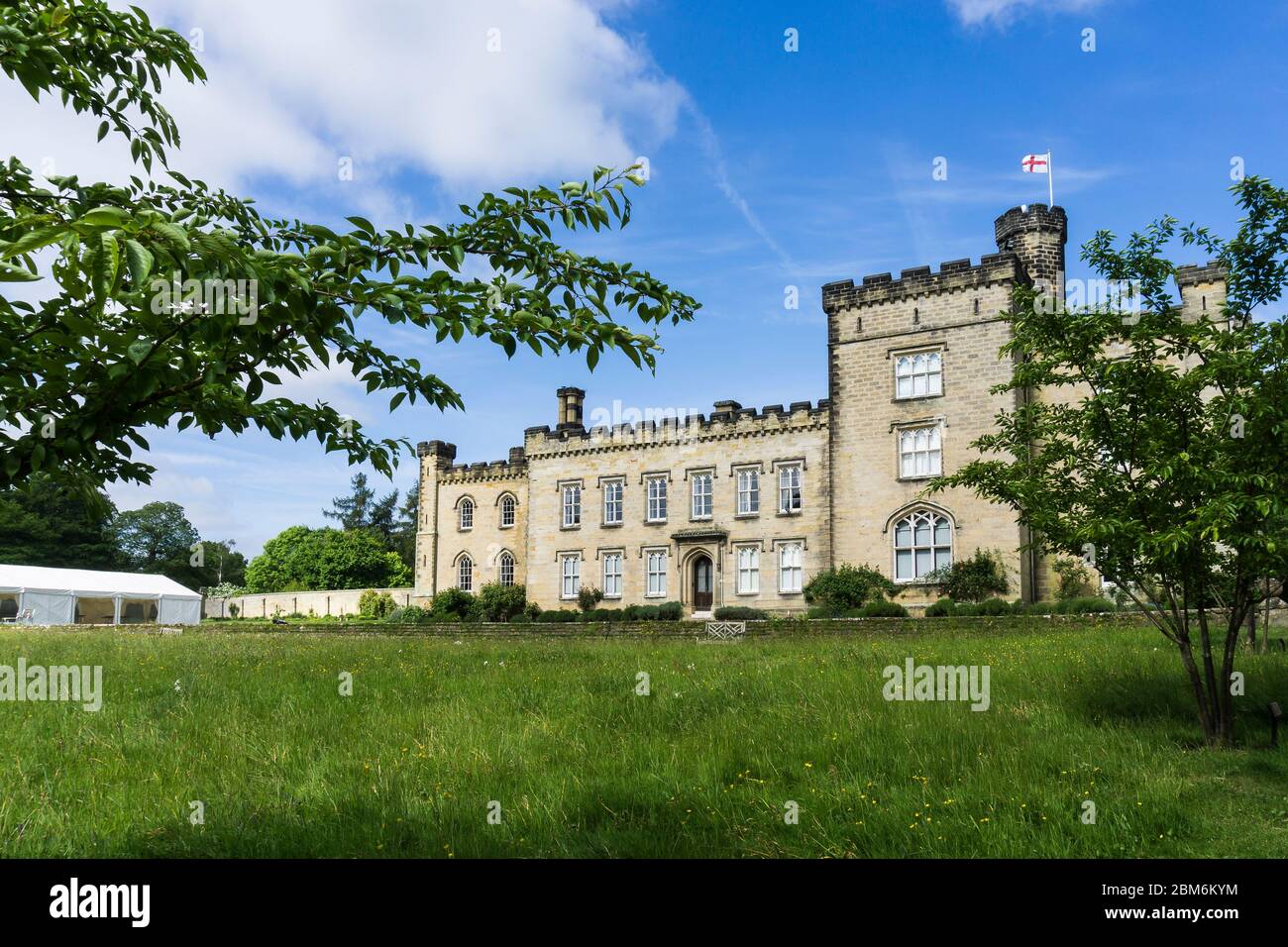 Traditional English 19th century castle in Chiddingstone Kent on a summer's day Stock Photo