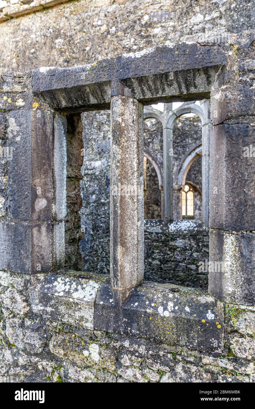 Ross Errilly Friary, ehemaliges Franziskanerkloster, Headford, Galway, Irland Stock Photo