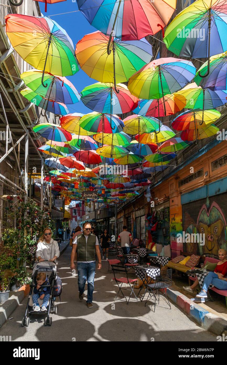 Das lebhafte Viertel Galata, Istanbul, Türkei Stock Photo