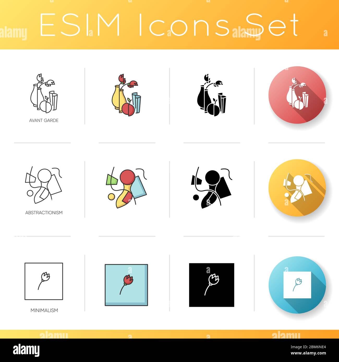 Abstract art movements icons set Stock Vector Image & Art Alamy