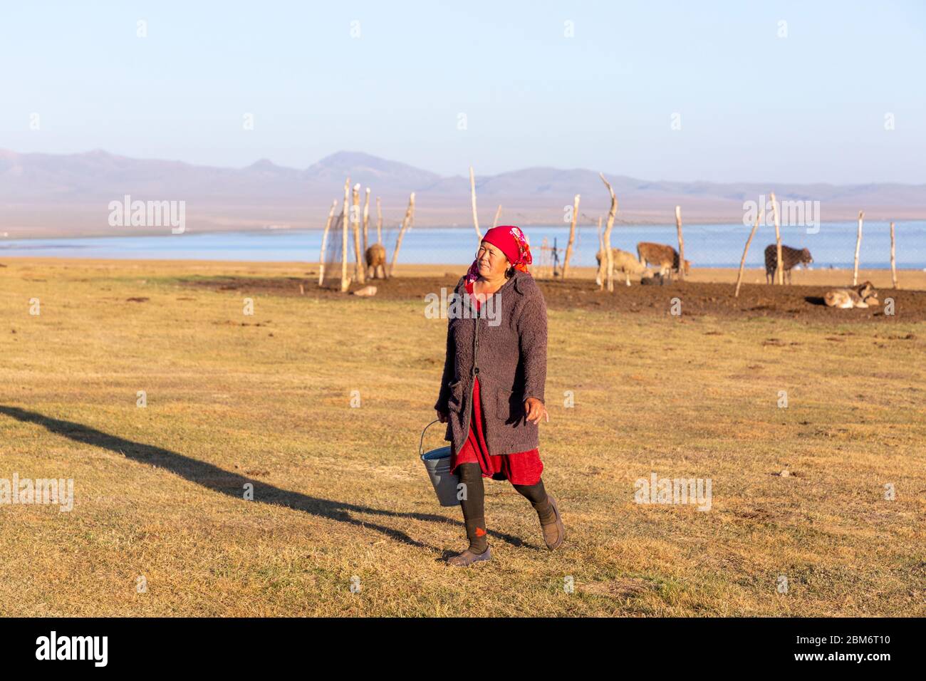 Nomaden, Song Köl See, Song Köl Nationalpark, Kirgisistan Stock Photo