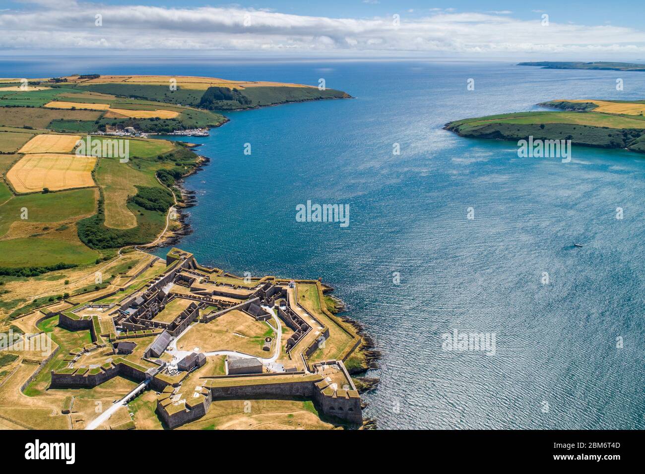 Aerial view of Charles Fort and coastline, Summer Cove, on Kinsale harbour, County Cork, Ireland