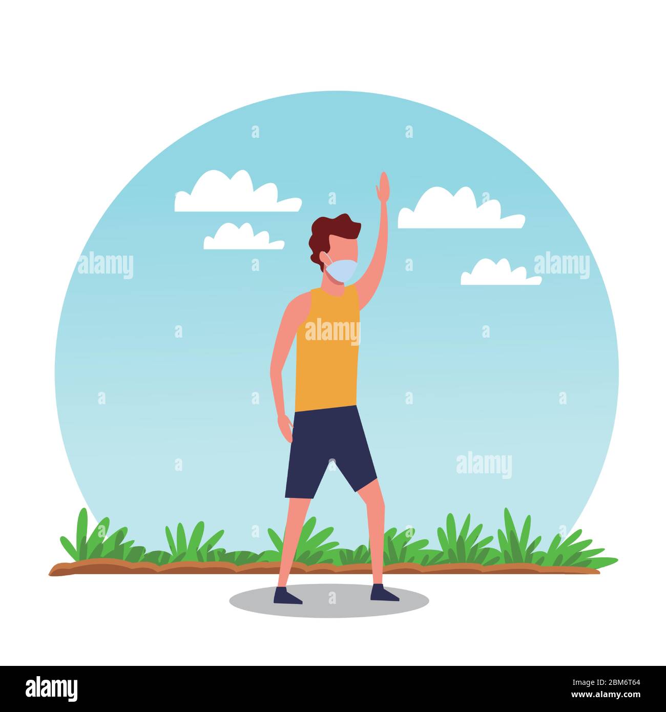 boy little using face mask for covid19 Stock Vector Image & Art - Alamy