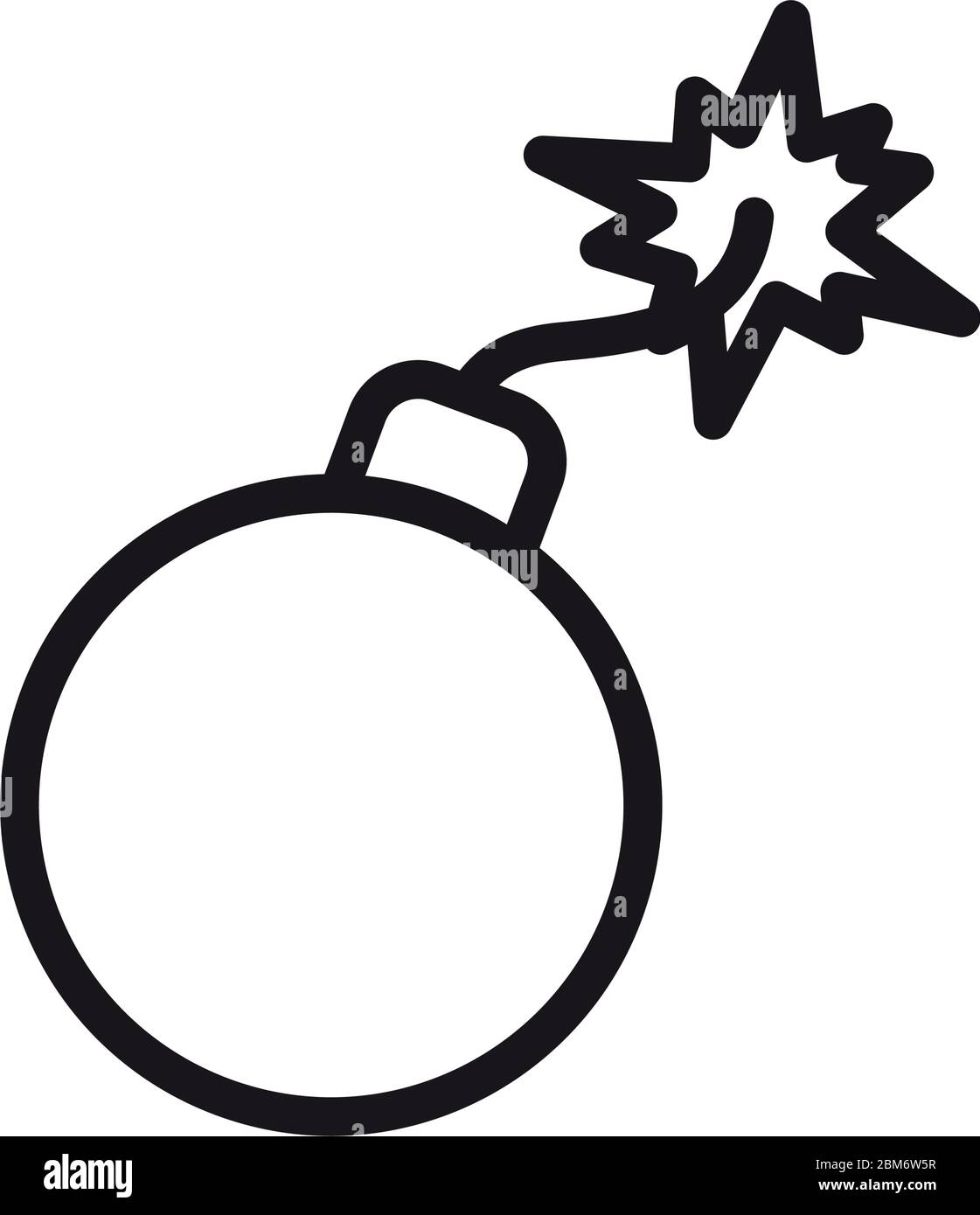 bomb icon over white background, line style, vector illustration Stock ...