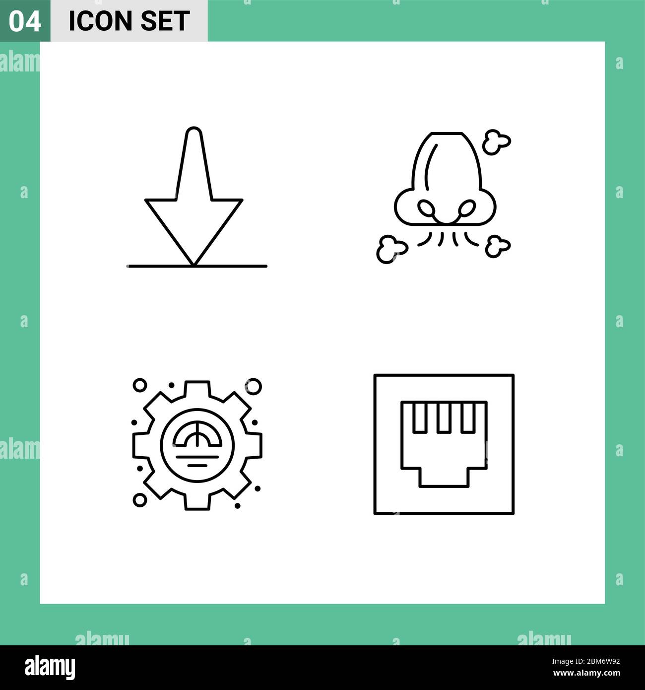 Group of 4 Filledline Flat Colors Signs and Symbols for commerce