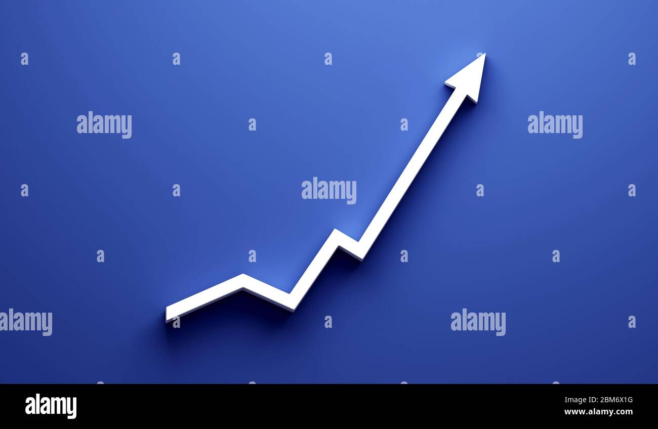 Business Growth Graph Finance Arrow 3D Rendering Illustration Stock ...