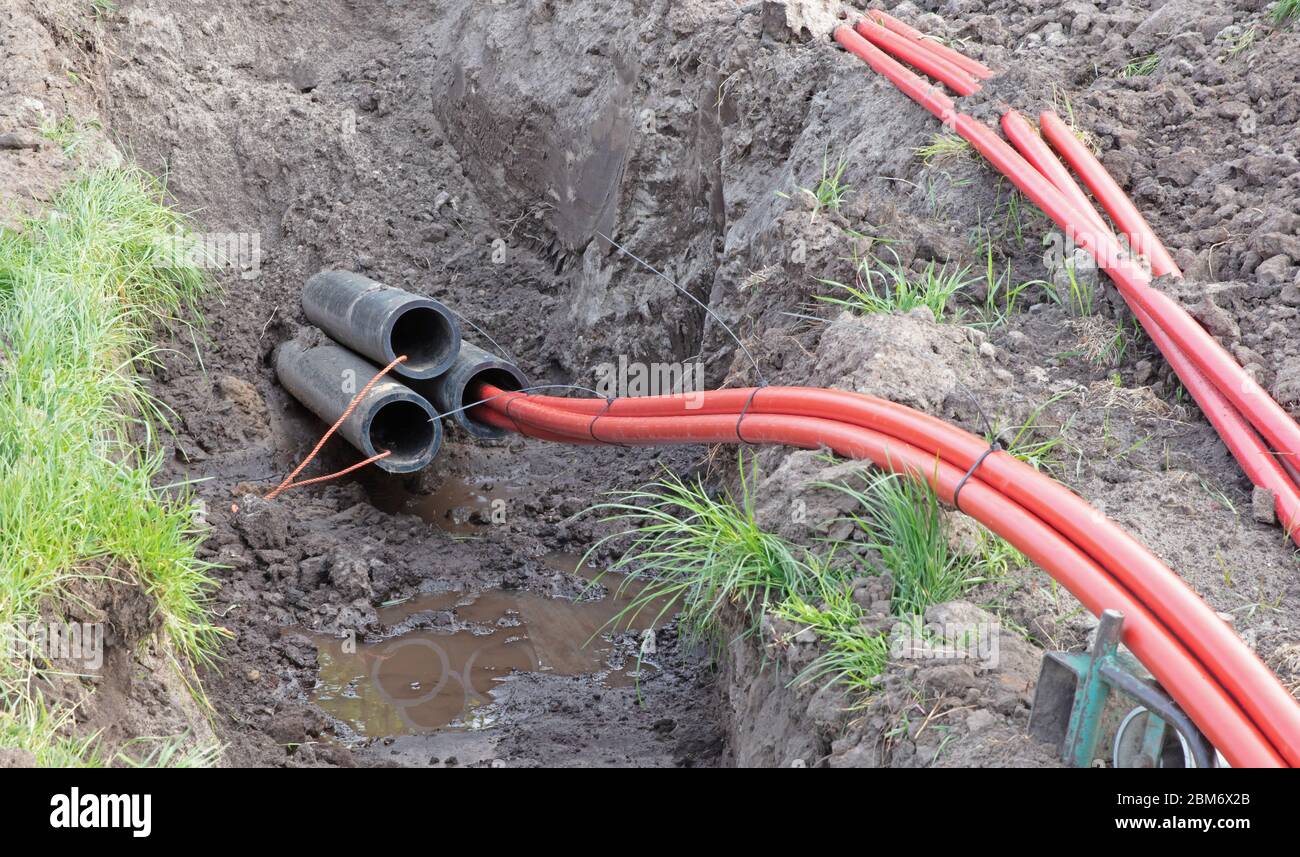 Installation of underground cable; electricity, or something