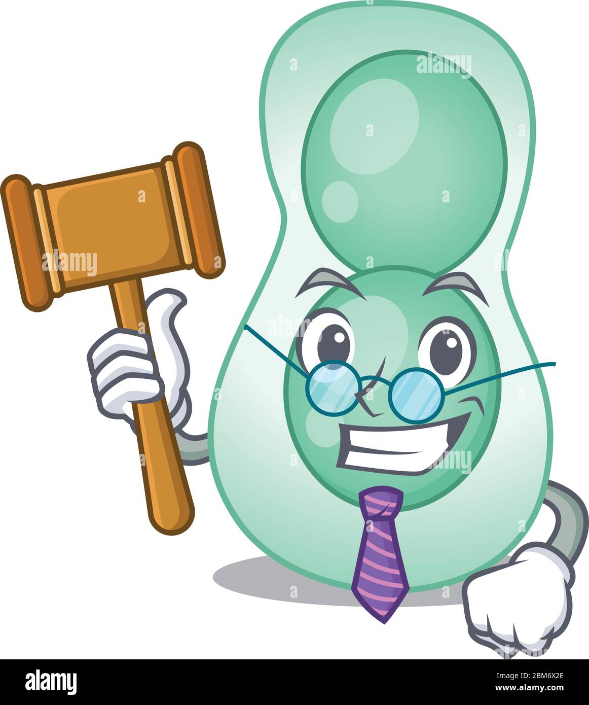 A humble judge of serratia marcescens cartoon character design wearing glasses Stock Vector