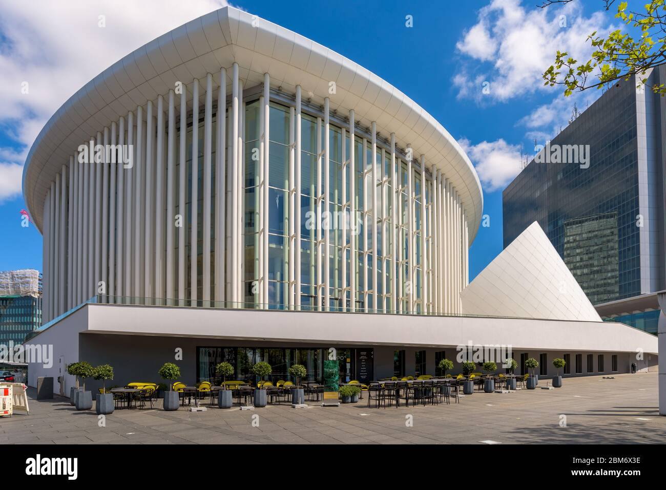 Philharmonie Luxembourg Concert Hall near the European Convention Center in Kirchberg. Stock Photo