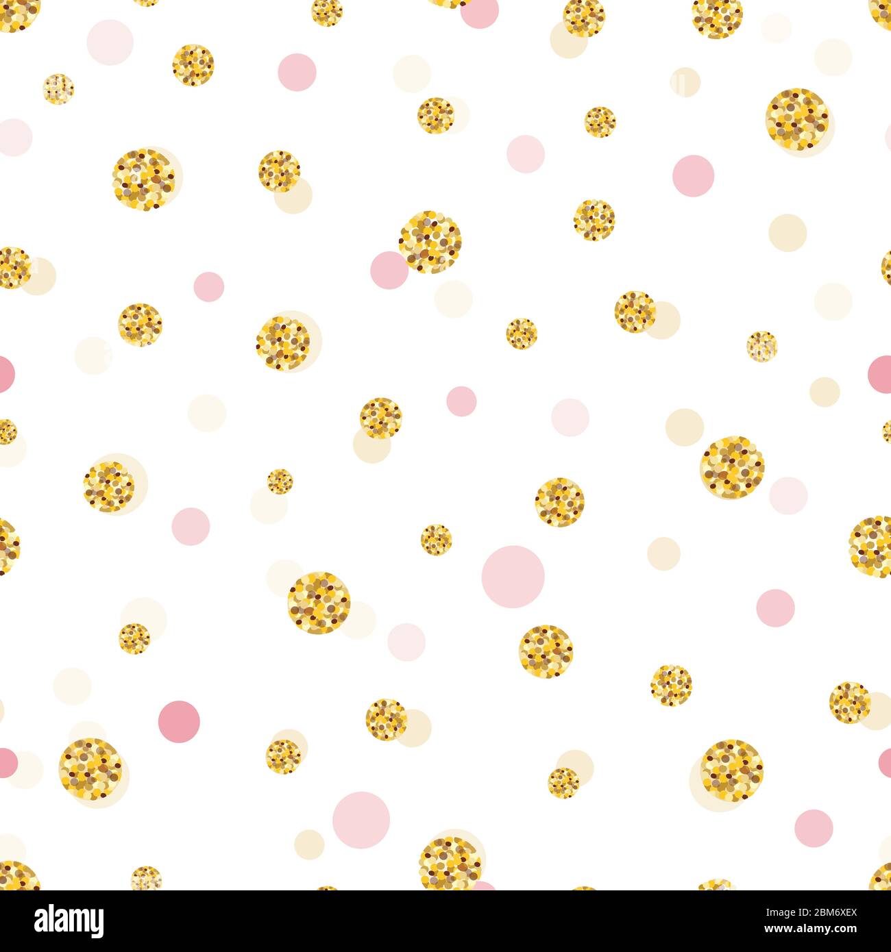 Glitter and baby pink gold circle and polka dots. Seamless fabric design  pattern. Wrapping paper, baby shower, wallpaper vector Stock Vector Image &  Art - Alamy
