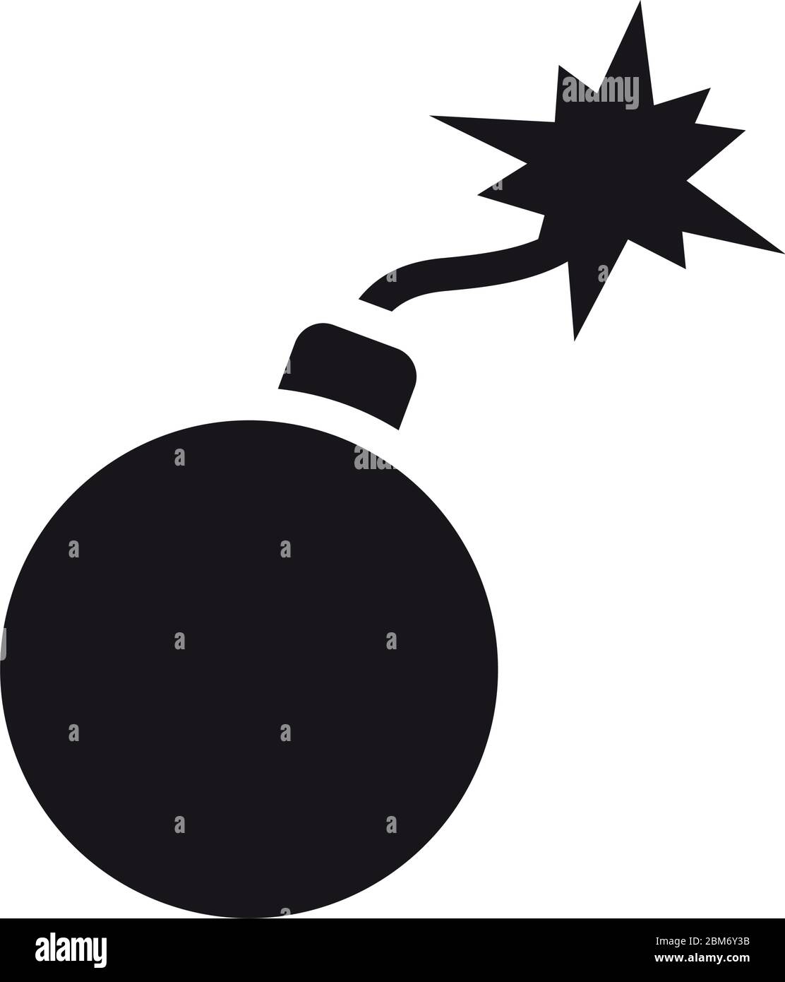 bomb icon over white background, silhouette style, vector illustration ...