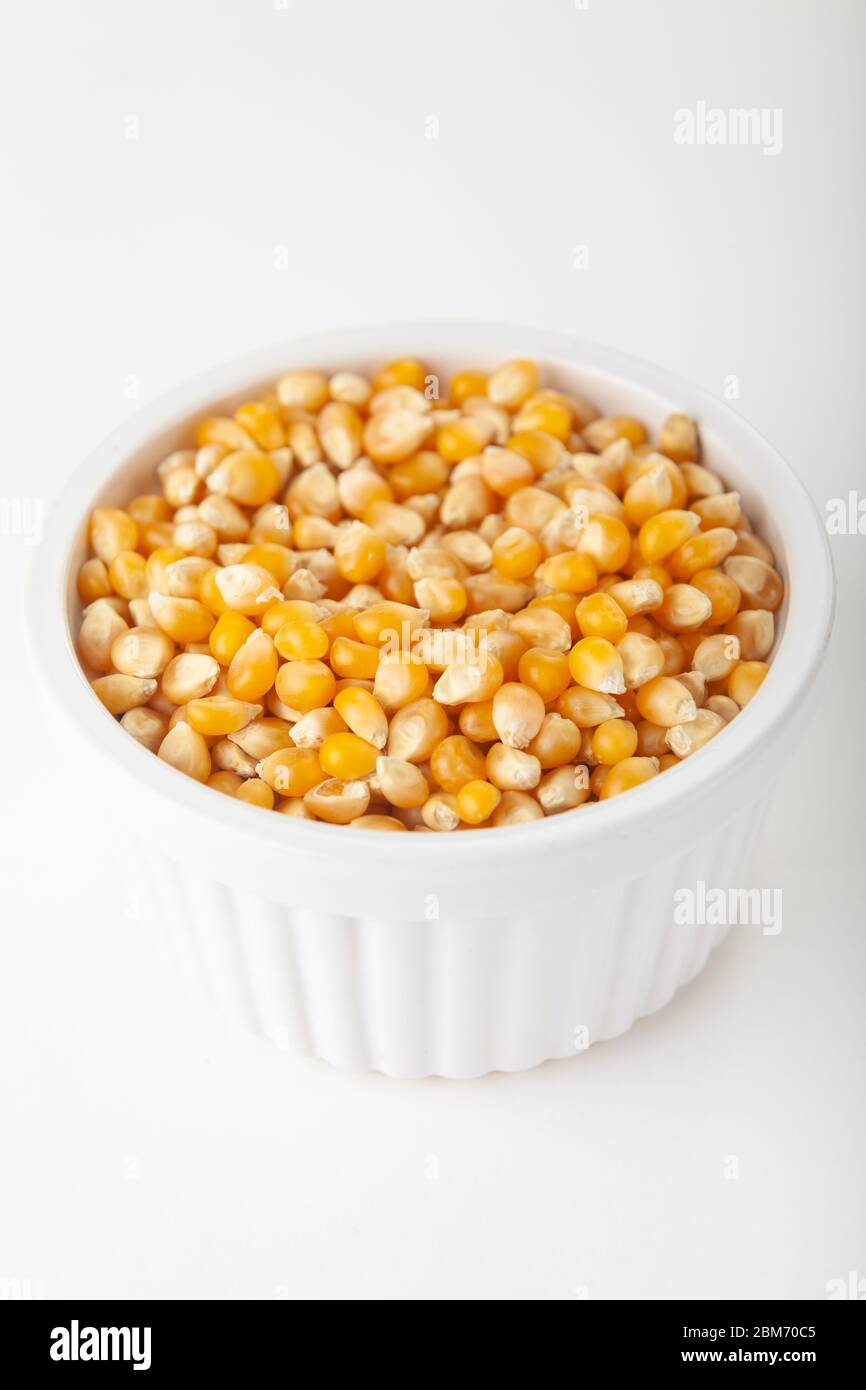 Healthy eating, kernel of popcorn close up Stock Photo Alamy