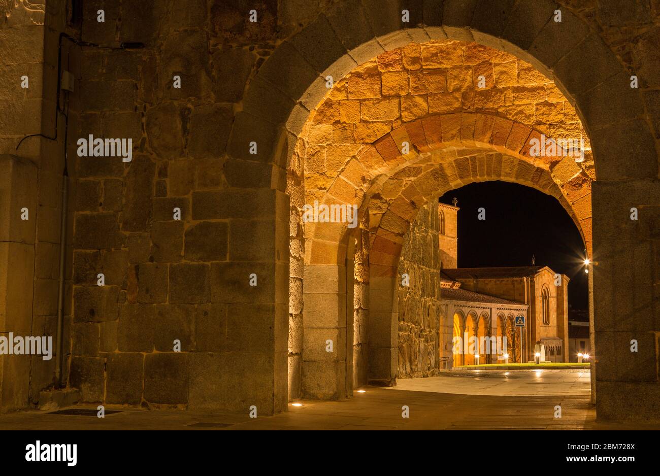 The Gate of the Loyalists, Avila Walls, Avila, Spain Stock Photo