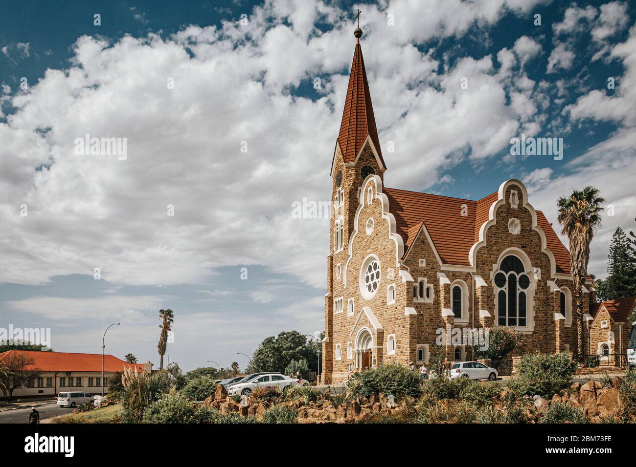 City view and Lutheran Christ Church, Fidel Castro Street, Windhoek (Windhuk), Khomas Region, Republic of Namibia Stock Photo