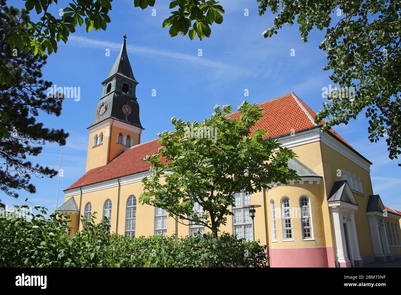 Skagen Church is a church located in the historic town centre of Skagen; Denmark. It was built in 1841. Stock Photo