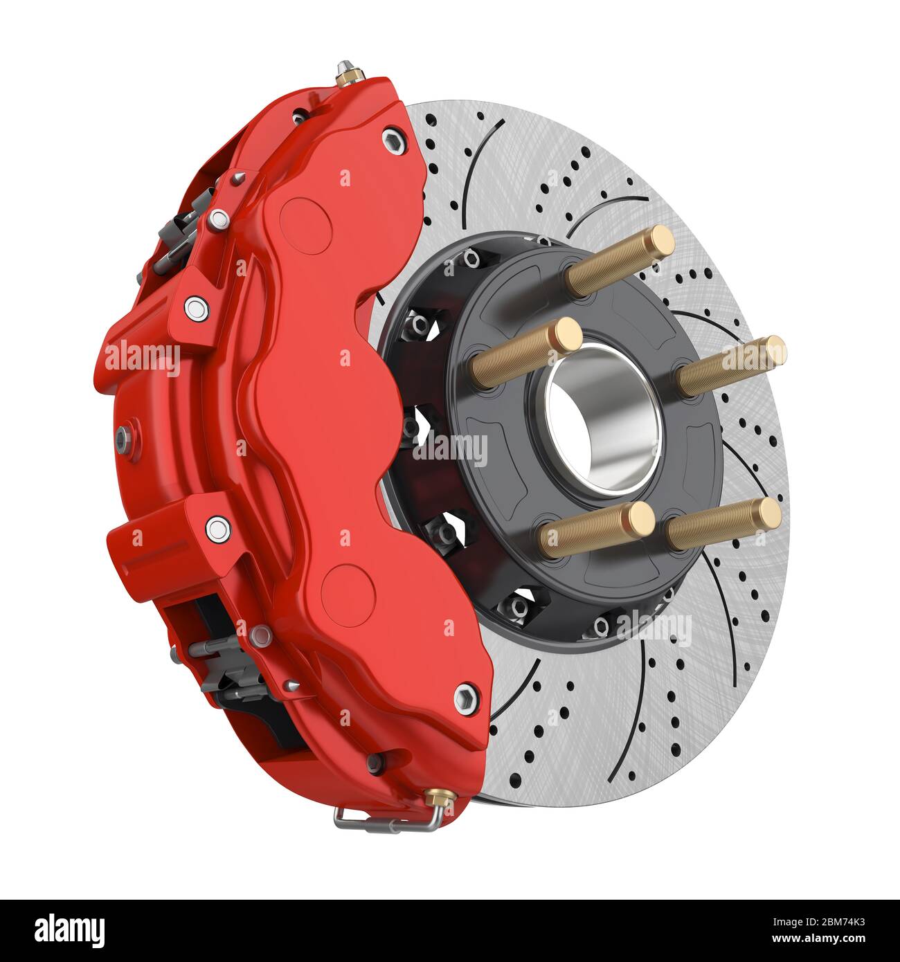 Car Brake Disc and Red Caliper Isolated Stock Photo Alamy