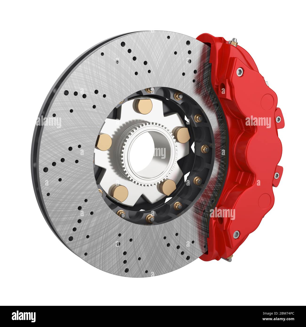 Car Brake Disc and Red Caliper Isolated Stock Photo Alamy