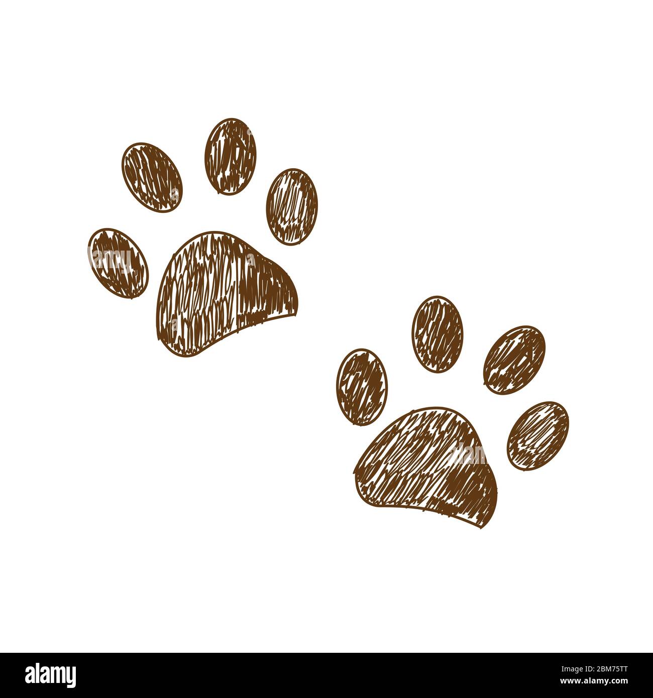 Brown colored hand drawn paw print background Stock Vector Image & Art -  Alamy