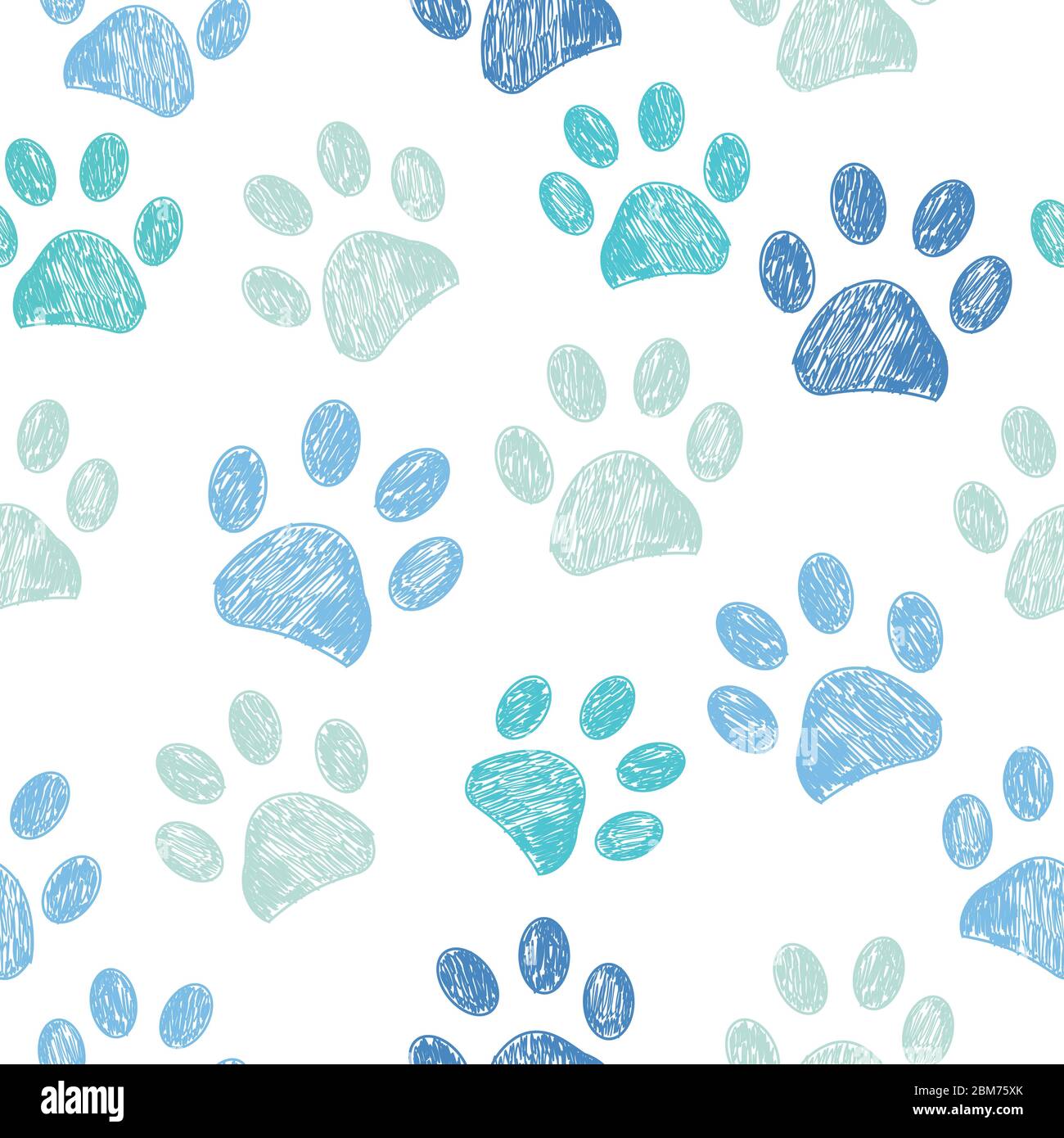 Seamless blue colored paw print background Stock Vector Image & Art - Alamy