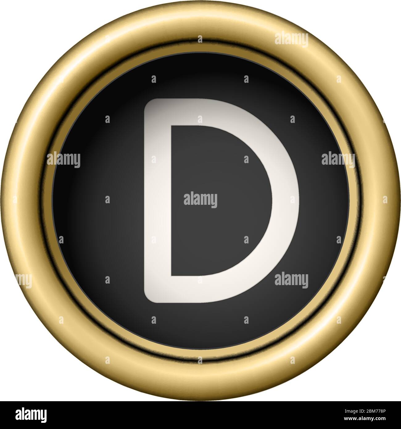 Letter D. Vintage golden typewriter button Stock Vector Image & Art Alamy