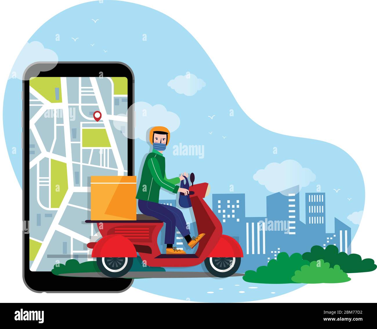 Safe contactless food and goods delivery by bike during a pandemic