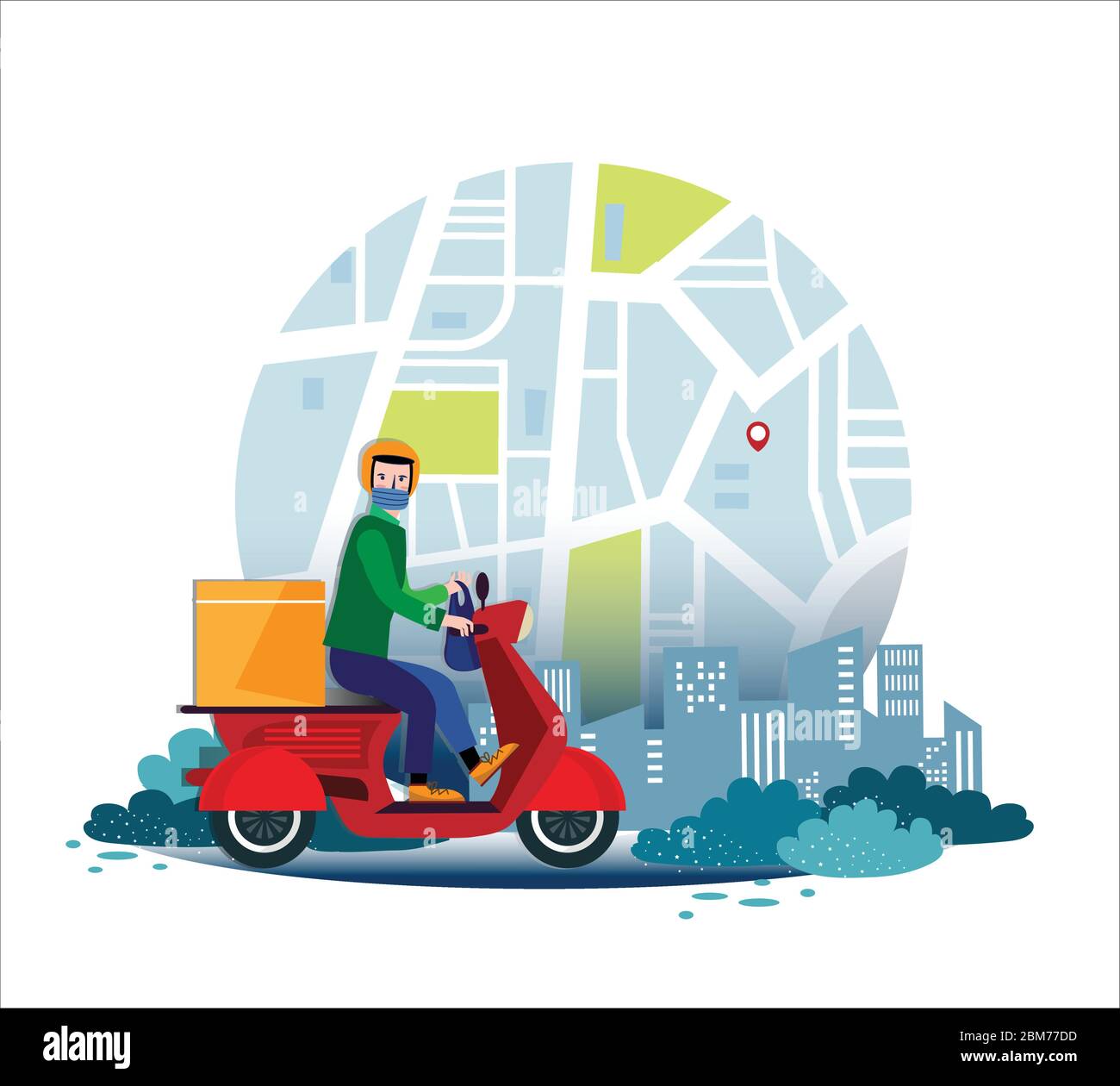 Safe contactless food and goods delivery by bike during a pandemic