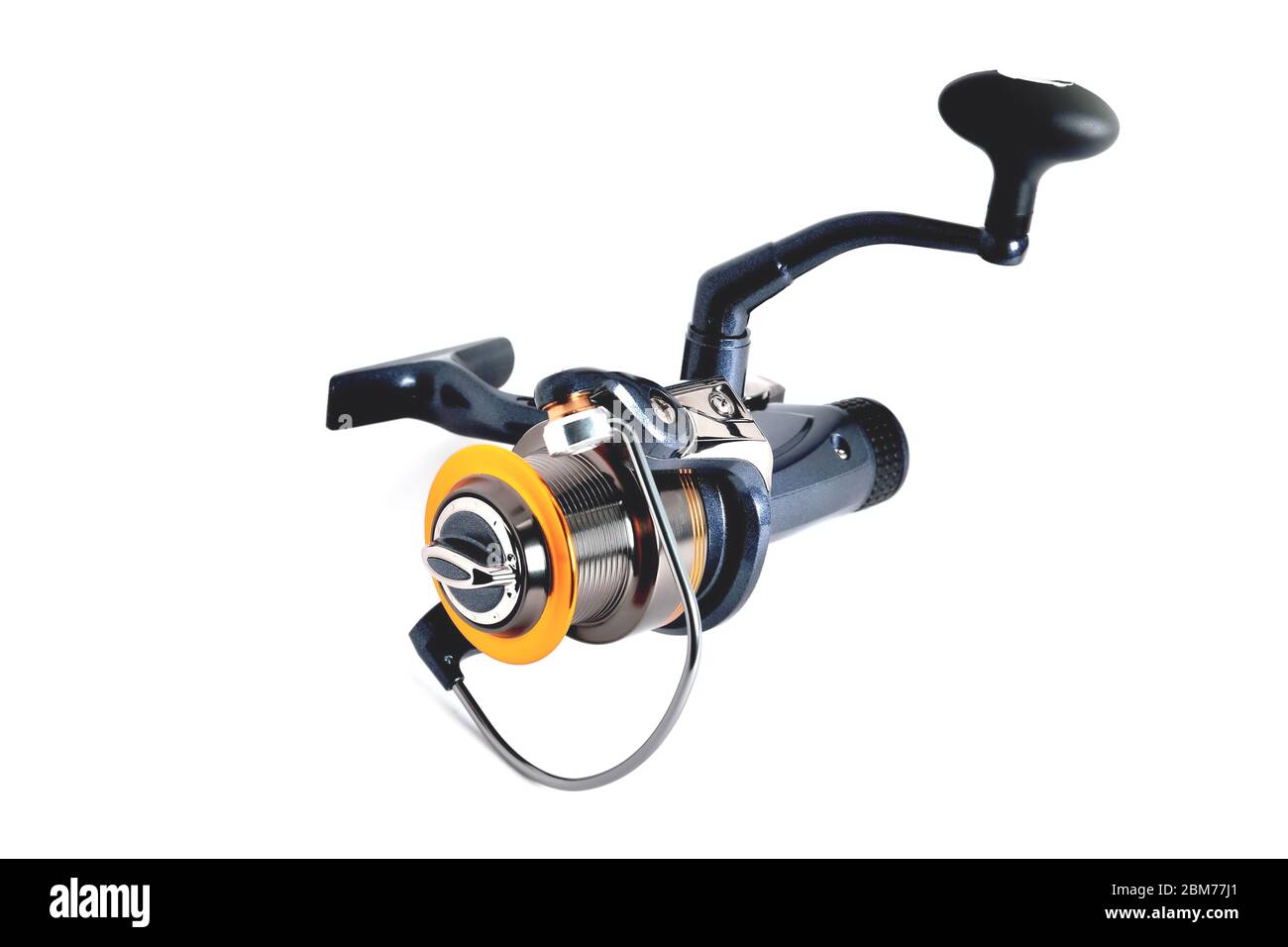 Inertial fishing reel for fishing rod isolated on white background Stock  Photo - Alamy