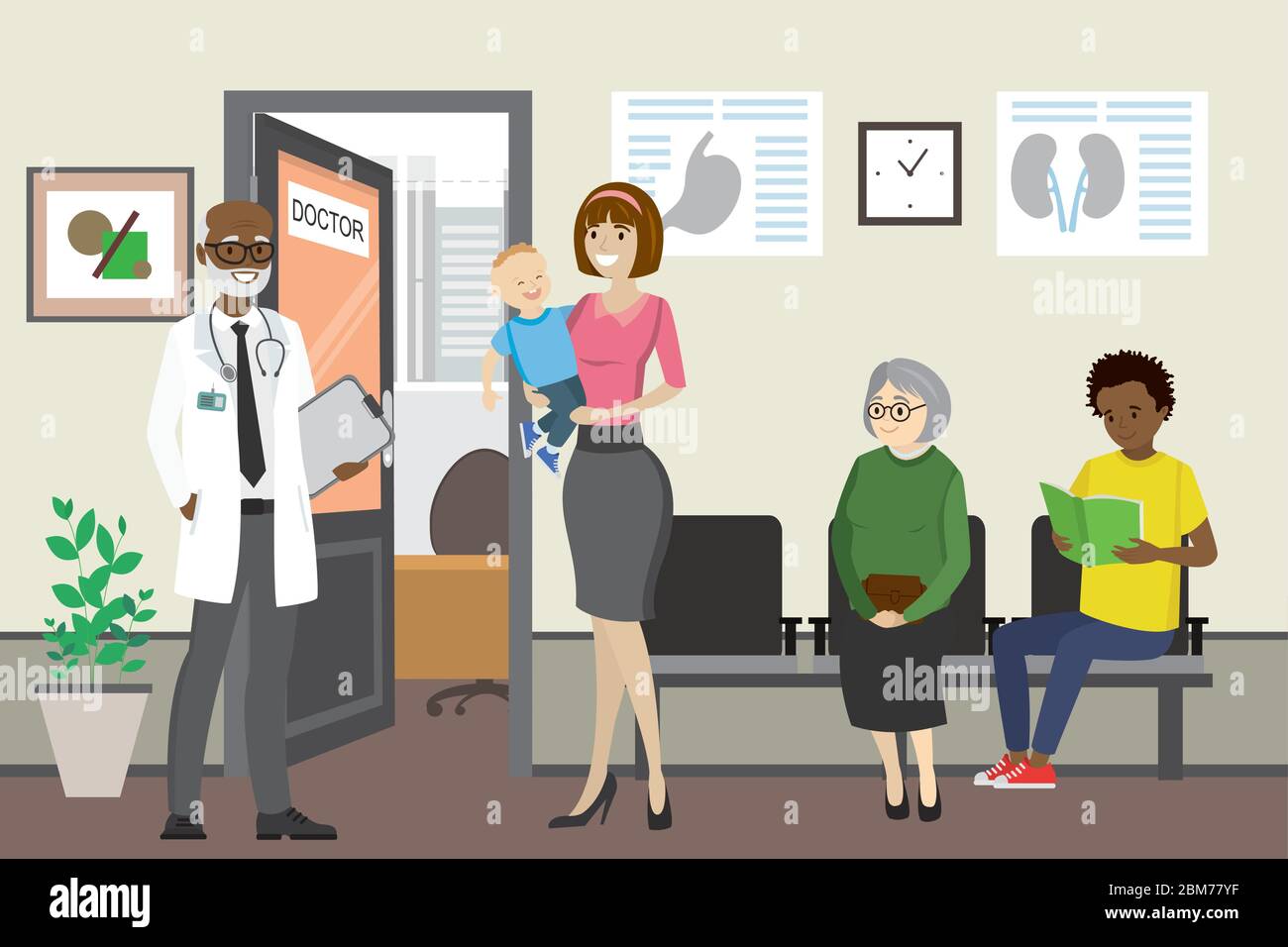 busy emergency room cartoon