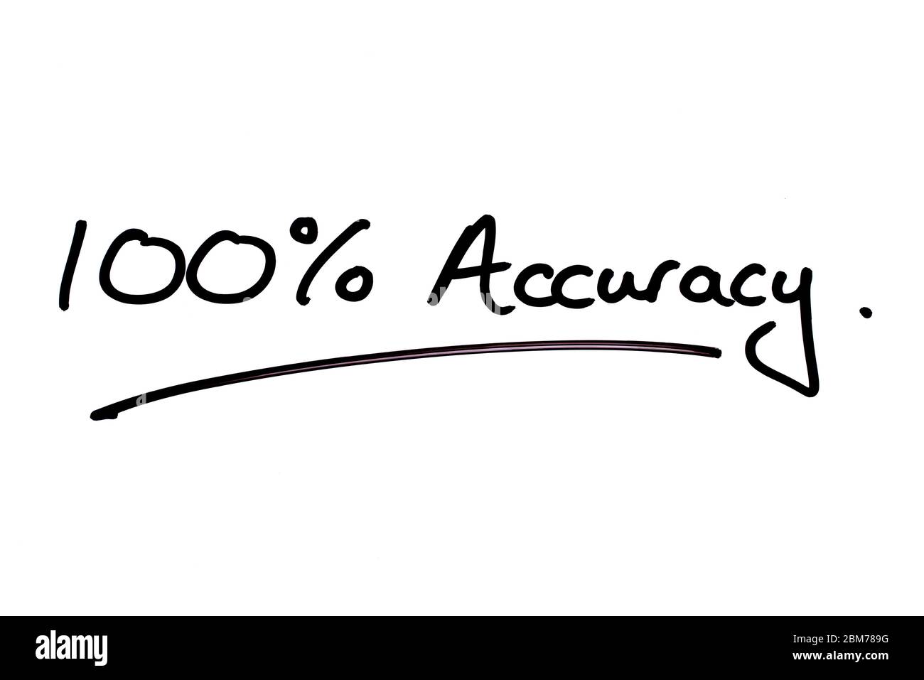 100% Accuracy handwritten on a white background Stock Photo - Alamy