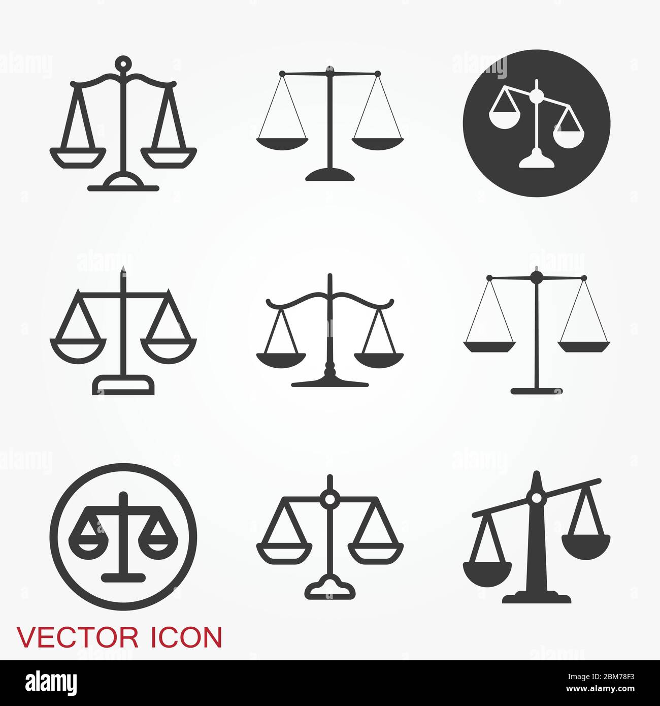 Scales icon. Scales of justice vector icon. Court of law symbol Stock ...
