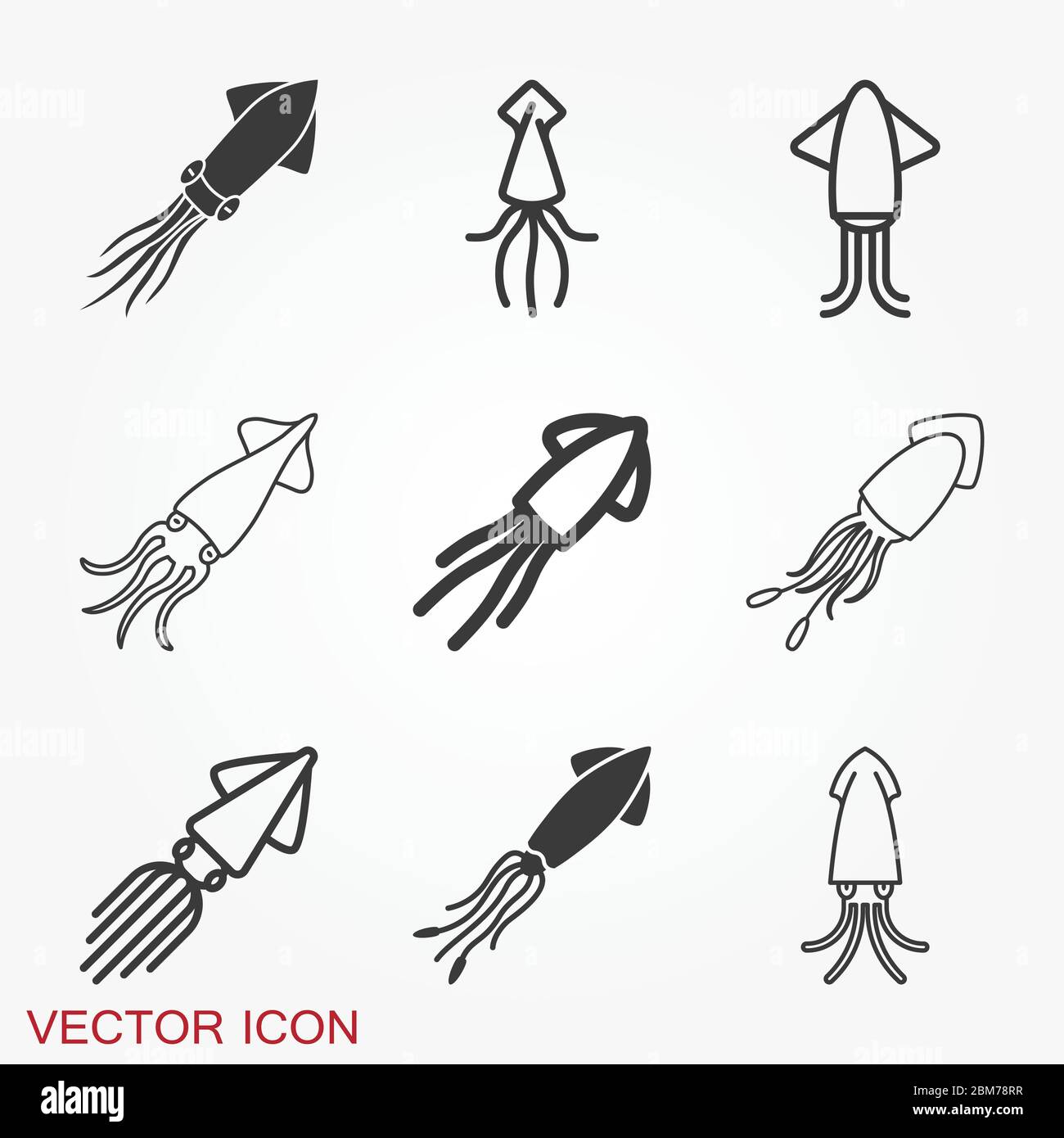 Squid icon. Abstract squid on background. Vector illustration Stock ...