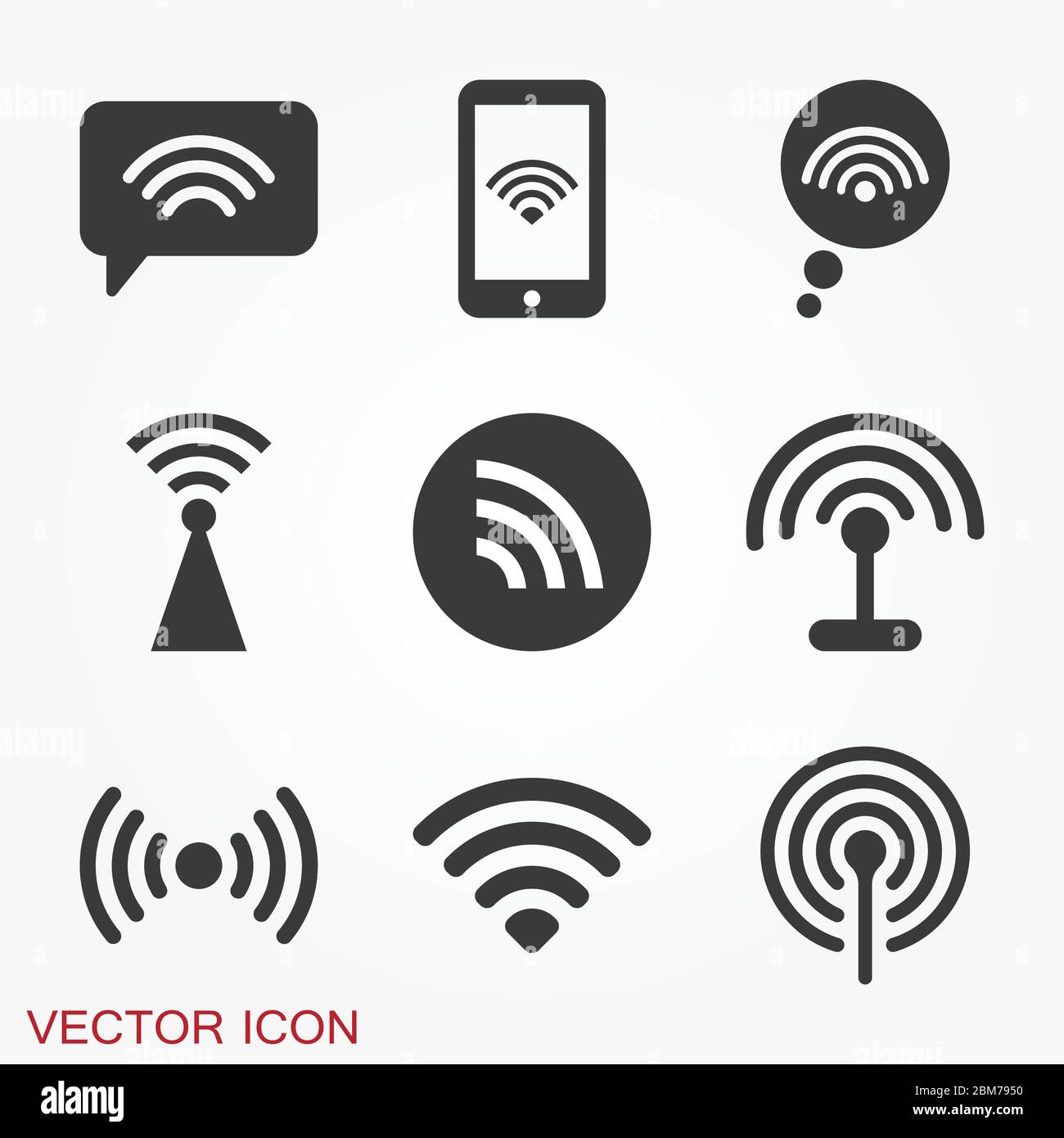 Wifi vector icon. Computer and network connections symbol isolated on ...