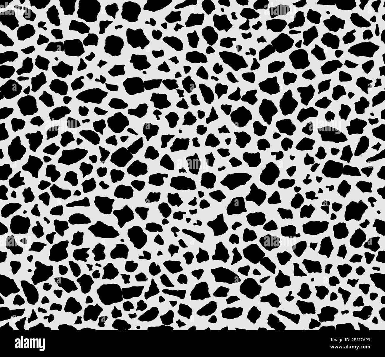 Animal print seamless pattern in black and white. Vector pattern inspired by giraffe spots. Stock Vector