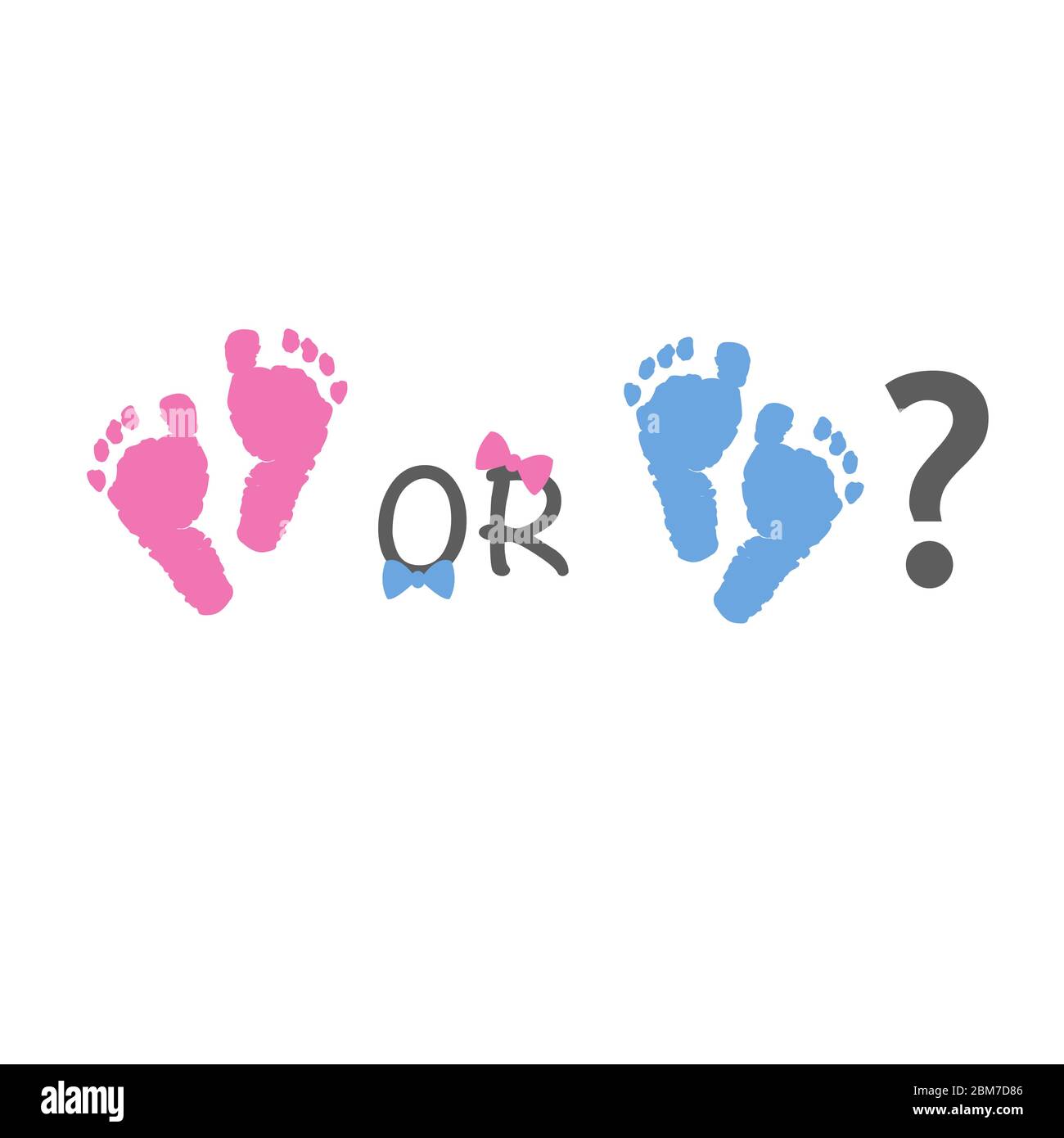 Baby Girl And Baby Boy, Baby Gender Reveal. Pink And Blue Baby Foot Prints.  Baby Shower It'S A Girl It'S A Boy Greeting Card Stock Vector Image & Art -  Alamy