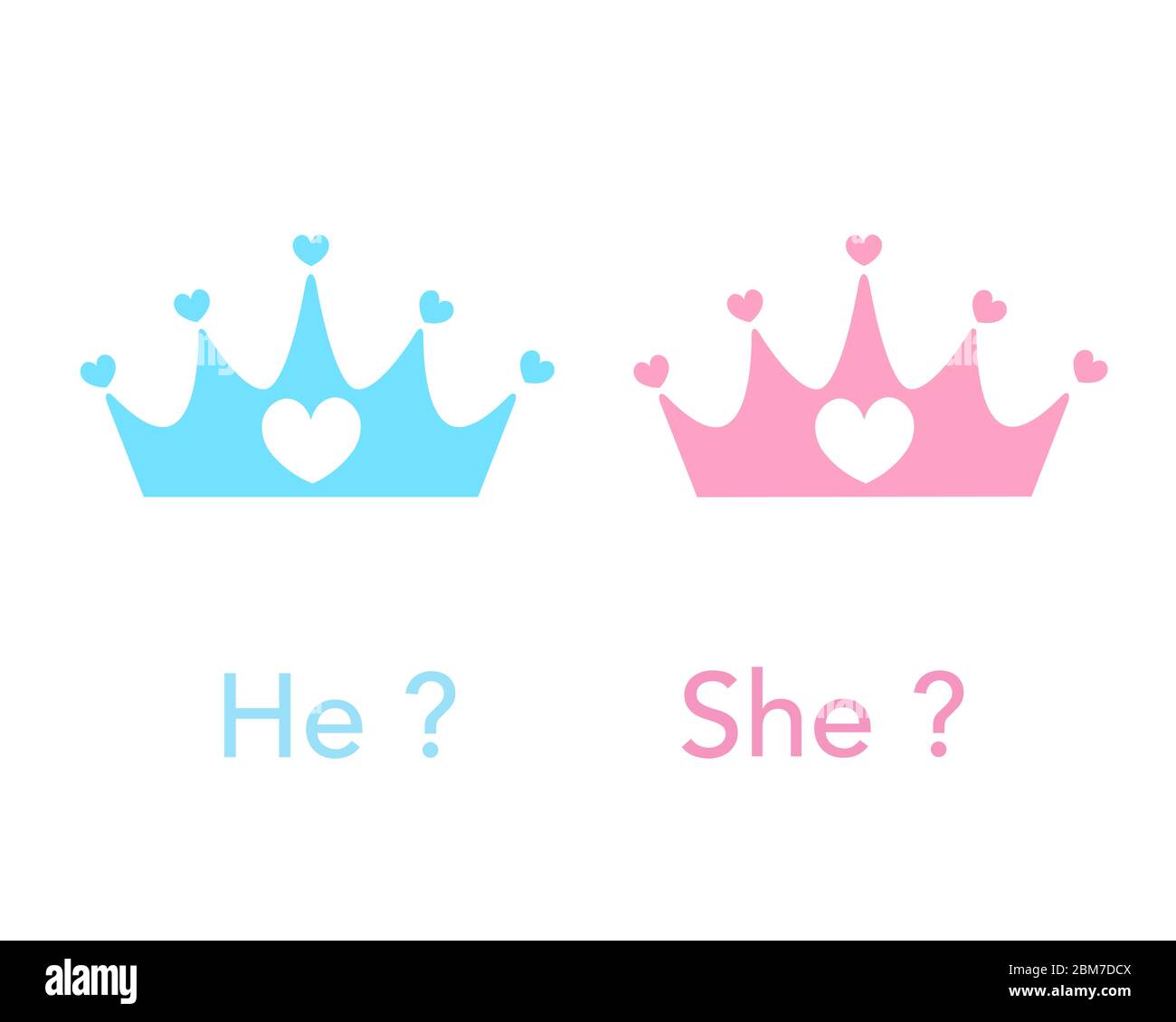 Crown Baby Gender Reveal Party Pink And Blue Crown Background Stock Vector Image Art Alamy