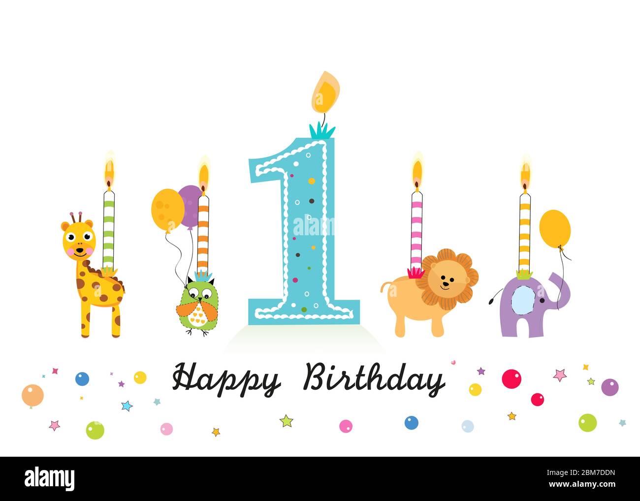 Happy birthday candle with animals. First birthday funny greeting car Stock Vector Image & Art - Alamy Happy birthday candle with animals. First birthday funny greeting car Stock Vector Image & Art - Alamy