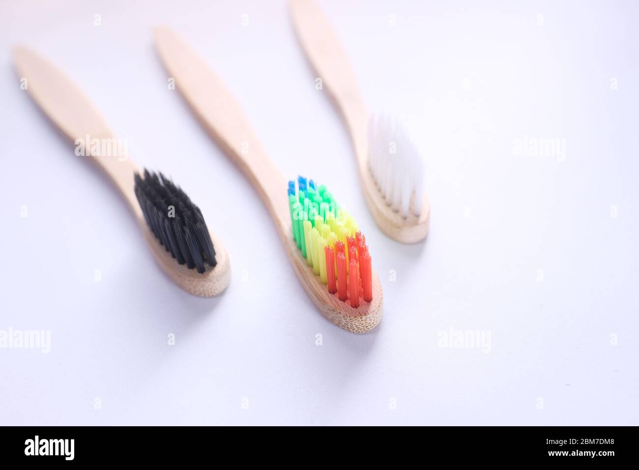 Bamboo toothbrushes for healthy teeth cleaning Stock Photo Alamy
