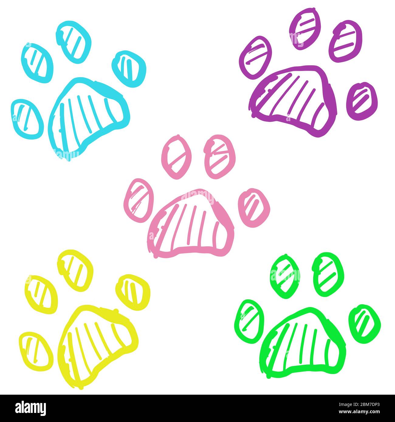 Colorful doodle paw print vector background Stock Vector Image & Art ...