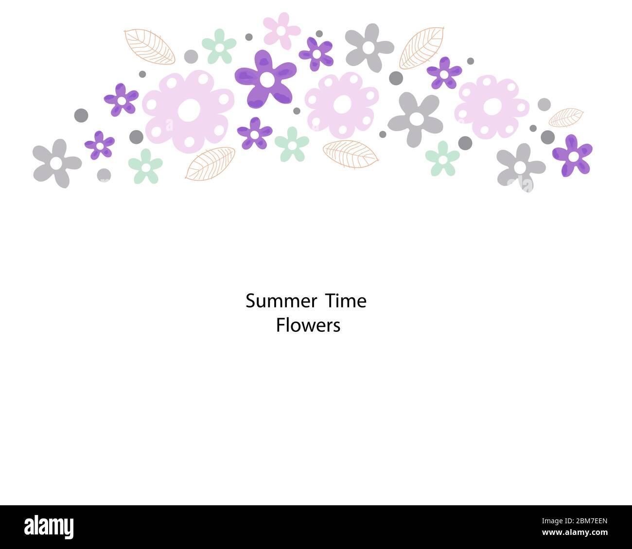 Simple summer time flowers greeting card background floral vector Stock ...