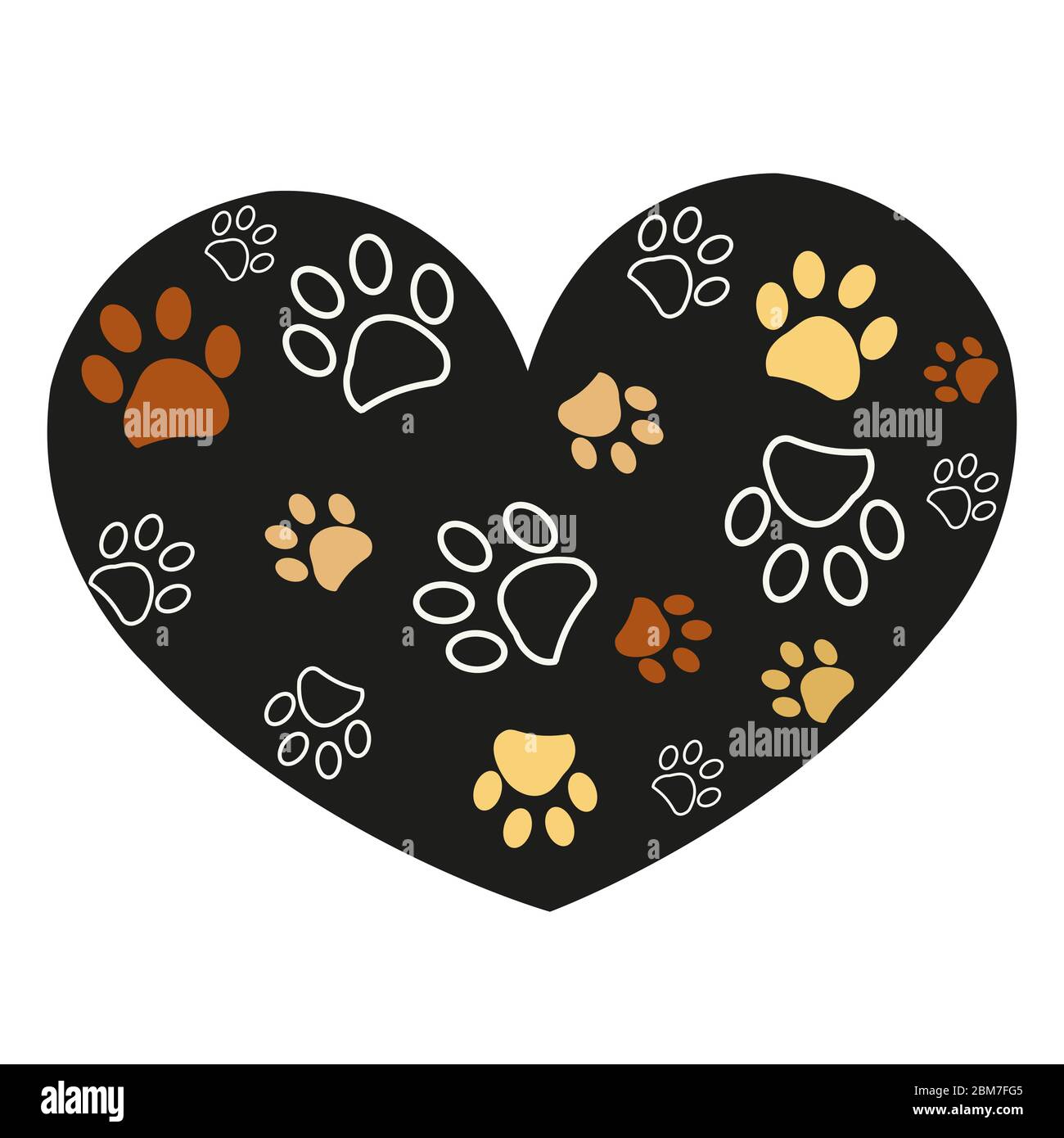 Paw print made of heart. Vector illustration background Stock Vector ...