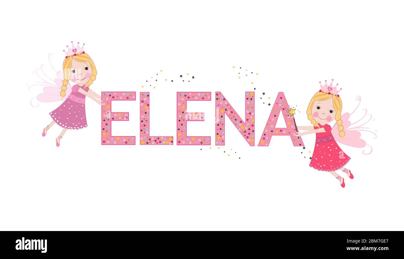 Elena female name with cute fairy tale vector Stock Vector Image & Art Alamy