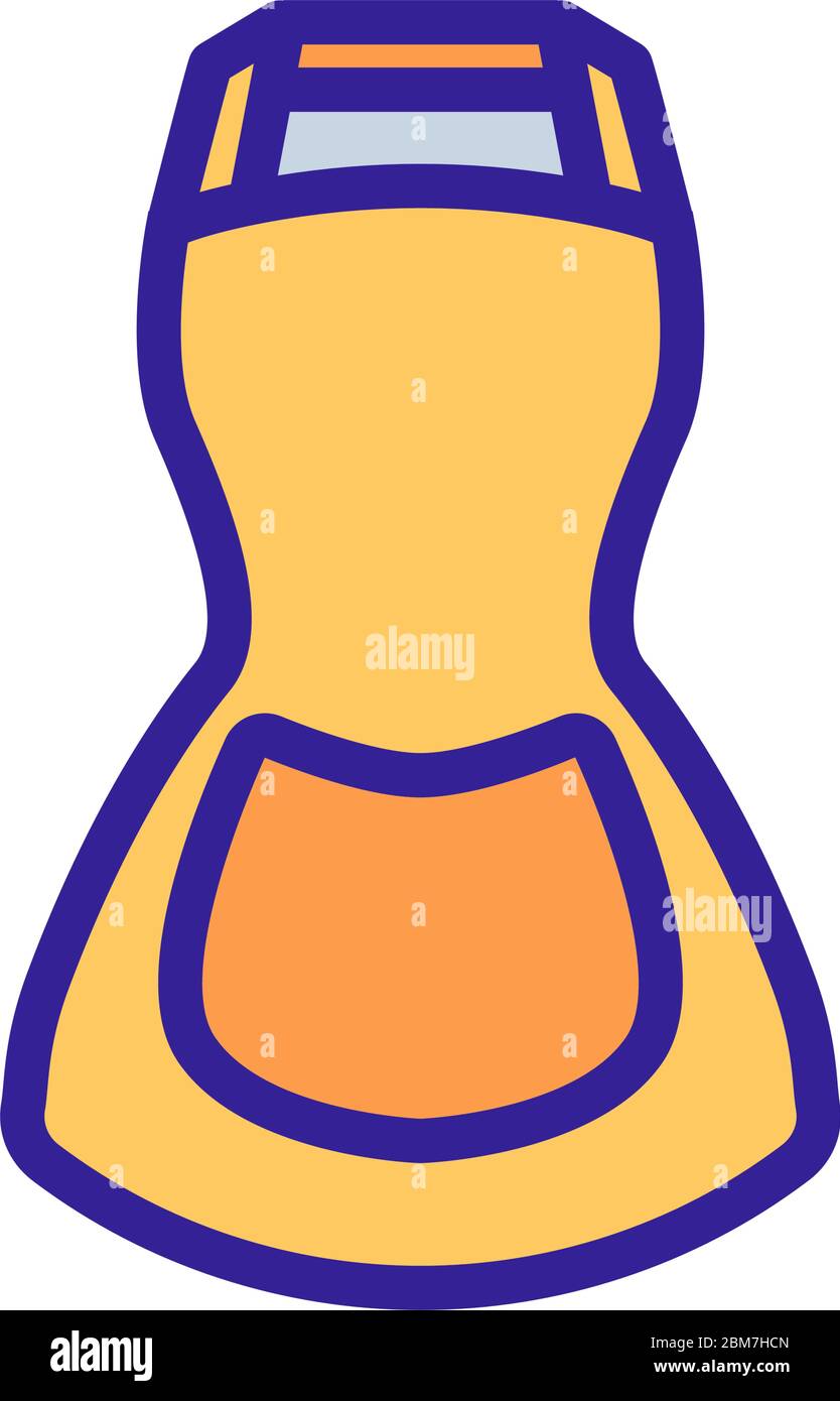 female short apron on figure with huge pocket icon vector outline ...