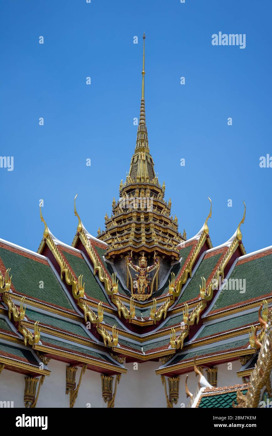 Thailand Royal Palace Roof With Beautiful Traditional Architecture 