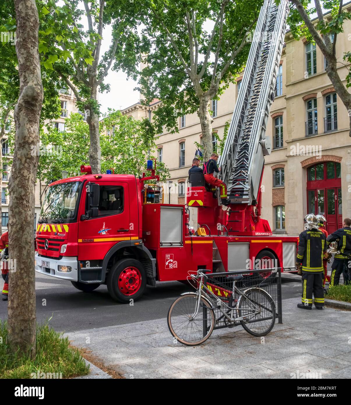 Firemen training - Paris, France Stock Photo